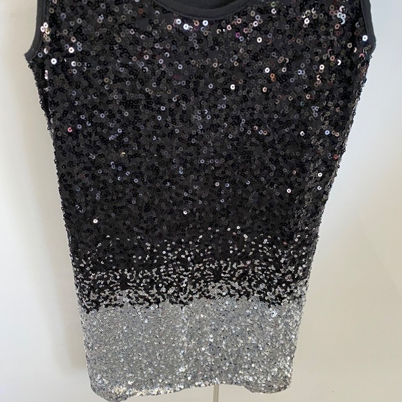 Black Silver Sequin Party Mini Dress - Picture 2 of 4